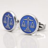 Blue Enamel Scales of Justice Cufflinks 1 of 1