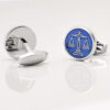 Blue Enamel Scales of Justice Cufflinks Gallery 1 of 1