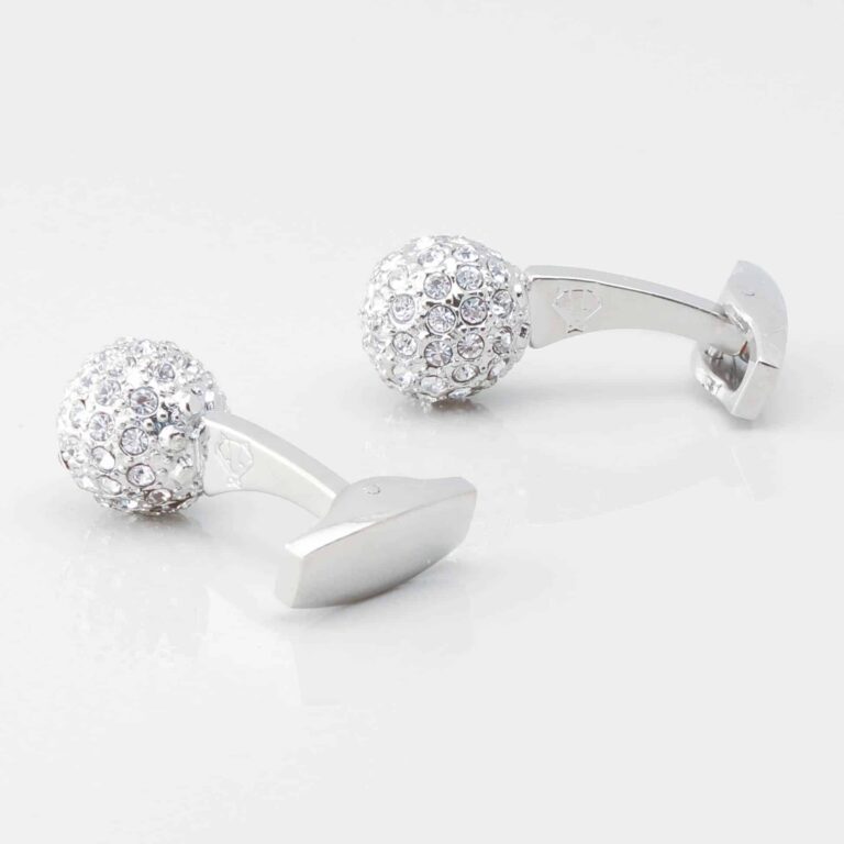 Clear Crystal Sphere Cufflinks Gallery 4411 1