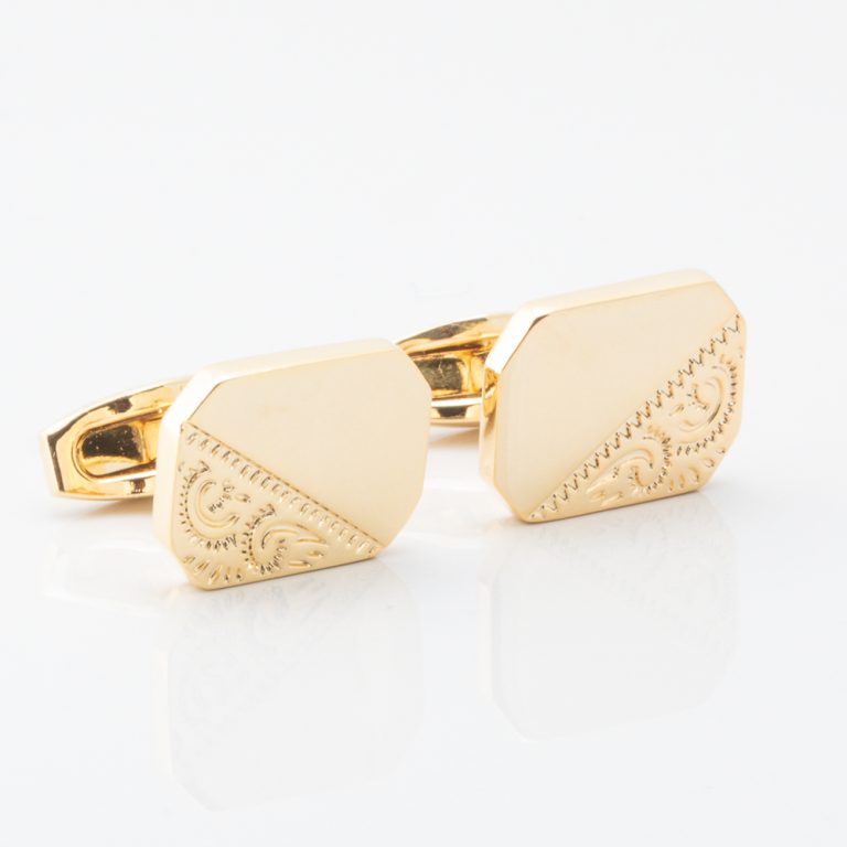 Gold Classic Motif Octagon Cufflinks Gallery
