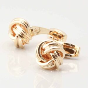 Large Rounded Knot Cufflinks Gold 3468