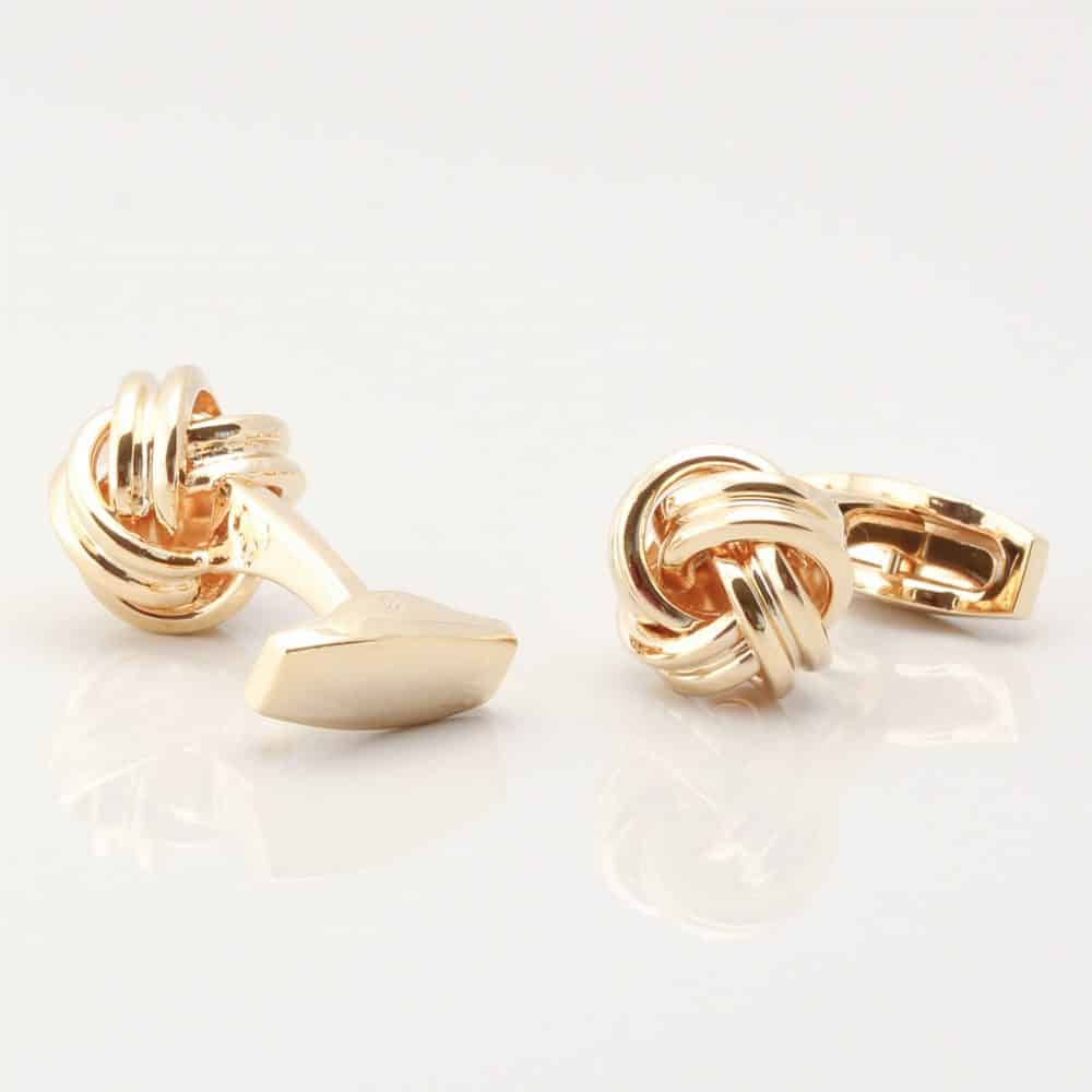 Large Rounded Knot Cufflinks Gold Gallery 3469