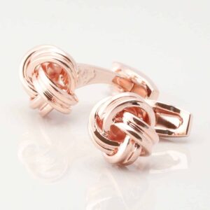 Large Rounded Knot Cufflinks Rose Gold 3471
