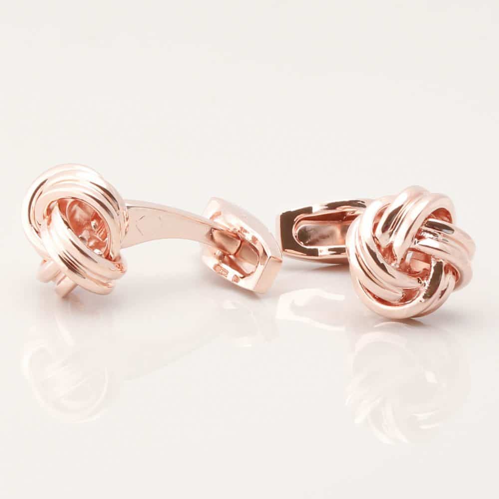 Large Rounded Knot Cufflinks Rose Gold Gallery 3473