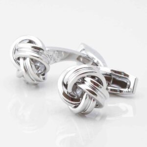 Large Rounded Knot Cufflinks Silver 3463