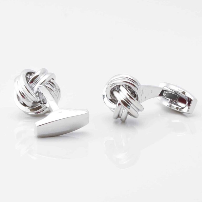 Large Rounded Knot Cufflinks Silver Gallery 2 3467