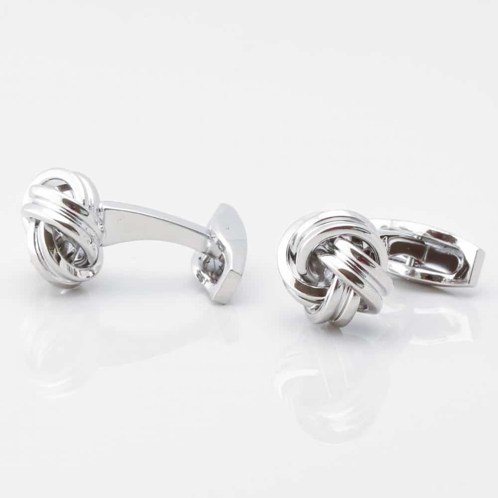 Large Rounded Knot Cufflinks Silver Gallery 3466