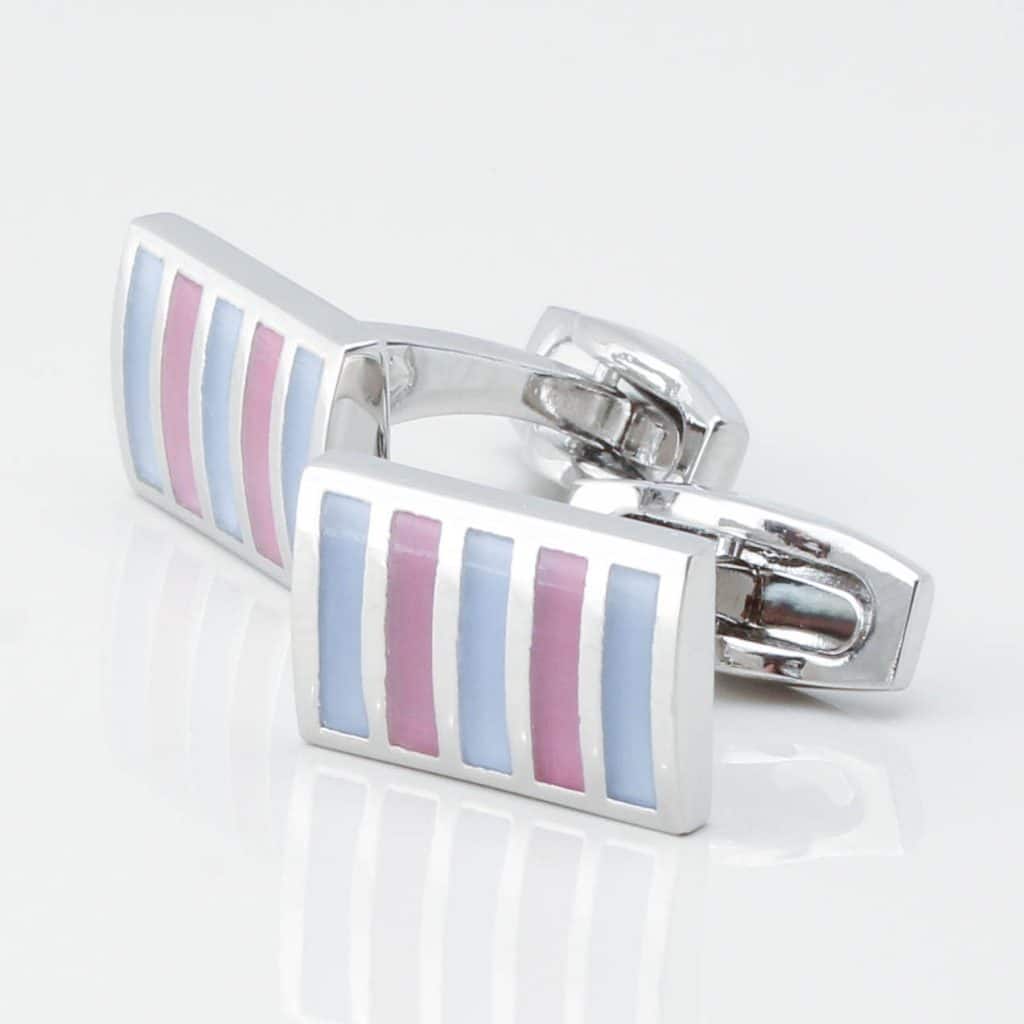 Light Blue Pink Cats Eye Cufflinks 3886