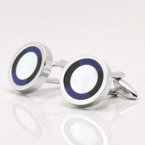 Mother of Pearl Cufflinks with a Lapis Onyx Border 1 of 1 4