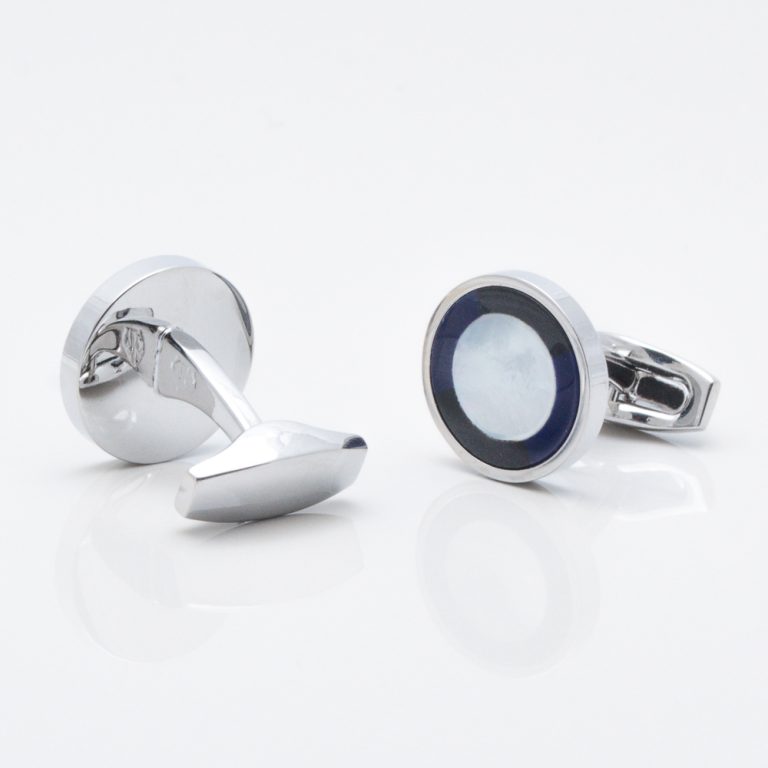 Mother of Pearl Cufflinks with a Lapis & Onyx Border Gallery