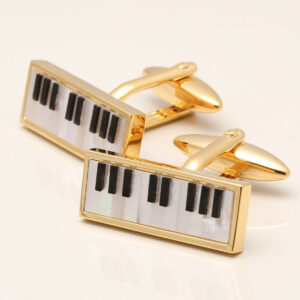 Mother of Pearl Onyx Piano Cufflinks 1 of 1