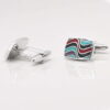 Multi Coloured Epoxy Wave Cufflinks Gallery 1 of 1 1
