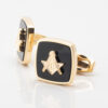 Onyx Stone Embossed Masonic Symbol Cufflinks