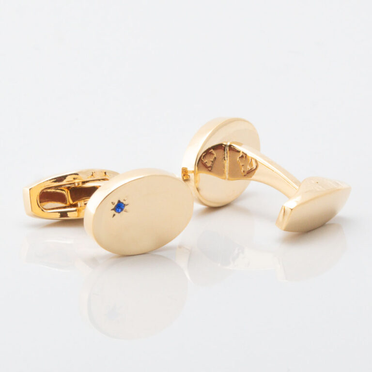 Oval Gold Sapphire Cufflinks Gallery