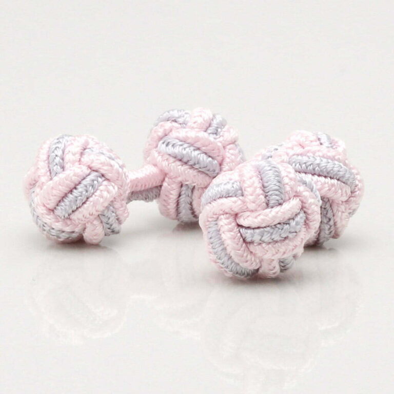 Pink Grey Knot Cufflinks 1 of 1