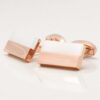 Rose Gold Rectangular White Lined Cufflinks 1 of 1 1