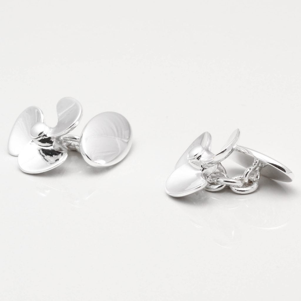 SILVER PLATED PROPELLER CUFFLINKS GALLERY 1 of 1