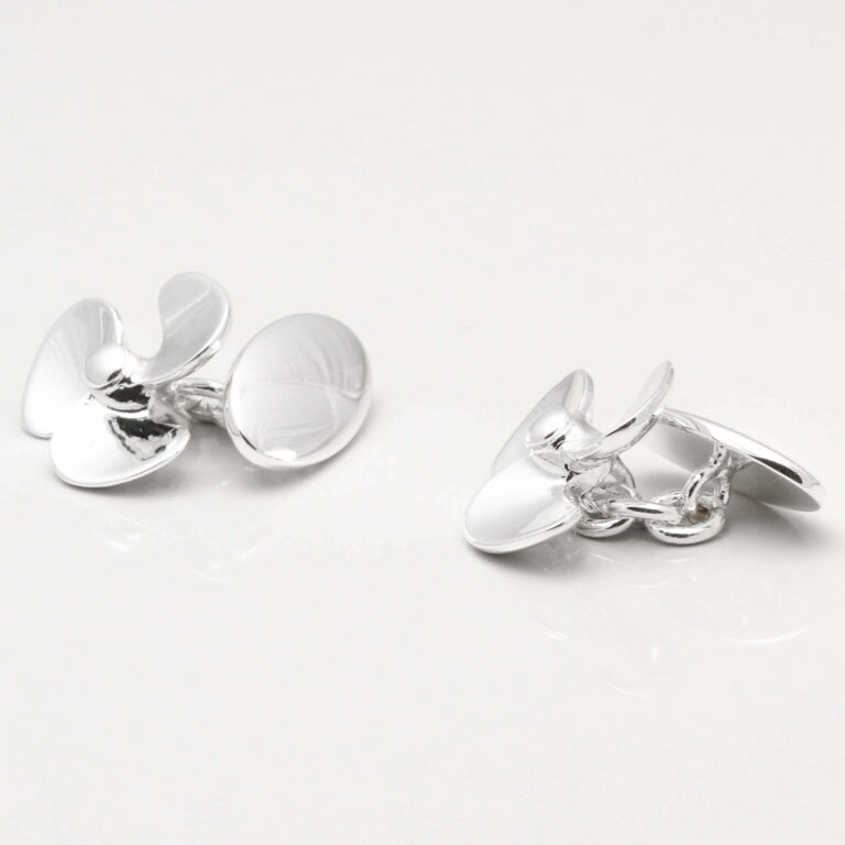 SILVER PLATED PROPELLER CUFFLINKS GALLERY 1 of 1