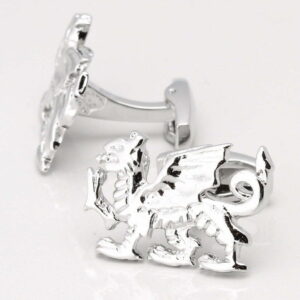 SILVER PLATED WELSH DRAGON CUFFLINKS 1 of 1 1