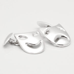 STERLING SILVER THEATRE MASK CUFFLINKS 1 of 1 3