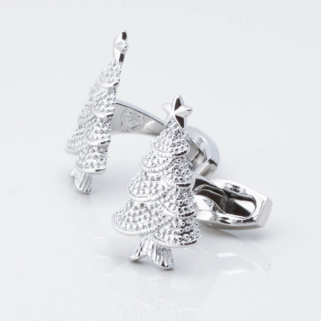 Silver Christmas Tree Cufflinks 2903