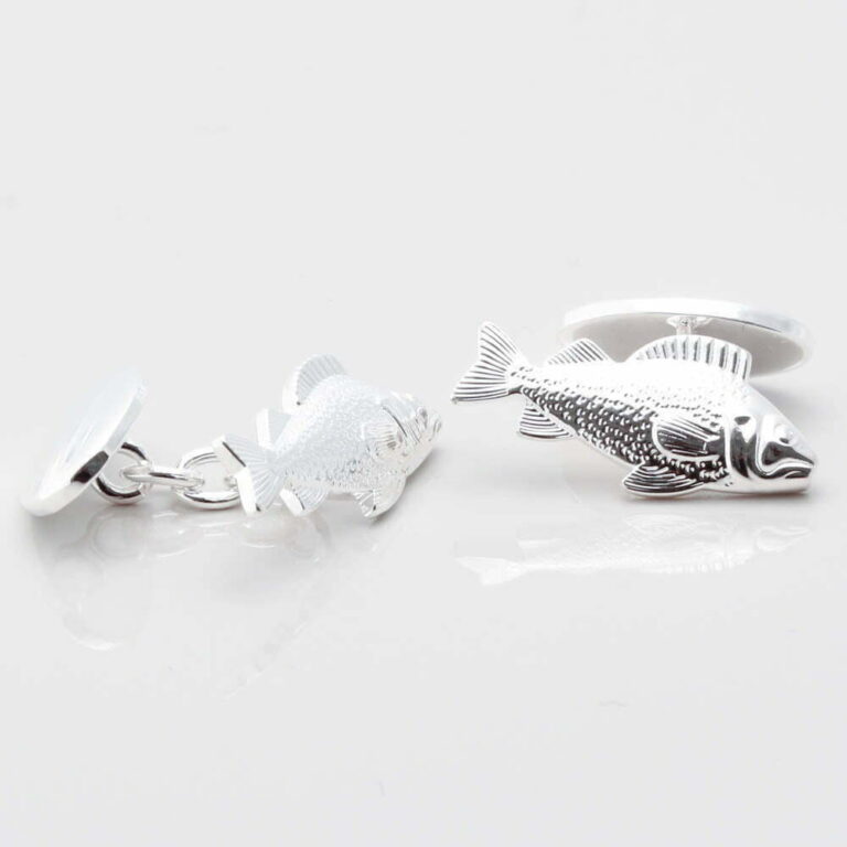 Silver Plated Carp Cufflinks Gallery 1 of 1 1