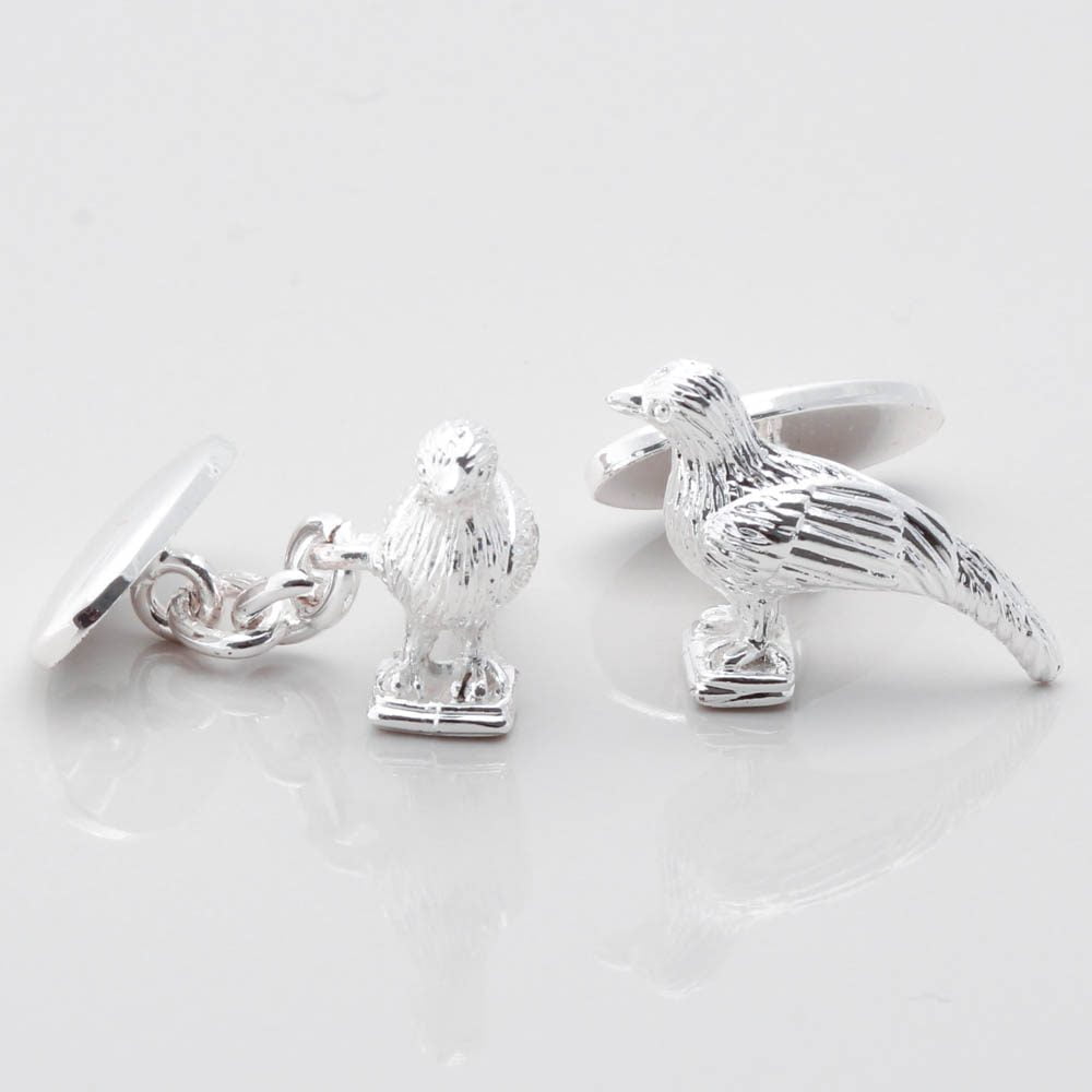 Silver Plated Pheasant Cufflinks Gallery 1 of 1