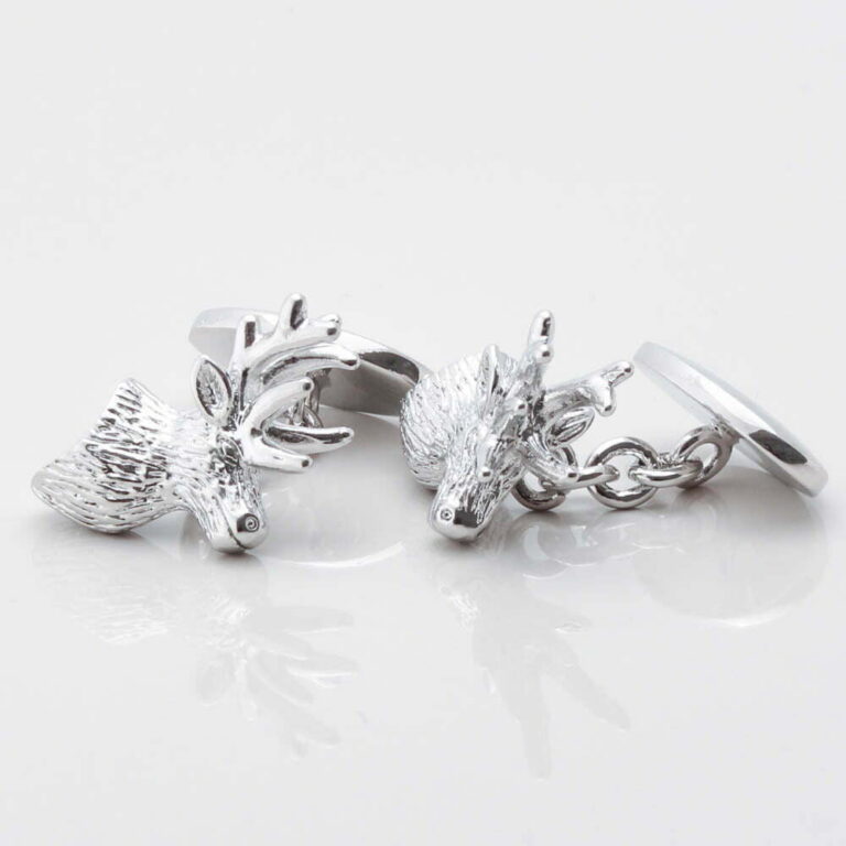 Silver Plated Stag Cufflinks Gallery 1 of 1 1