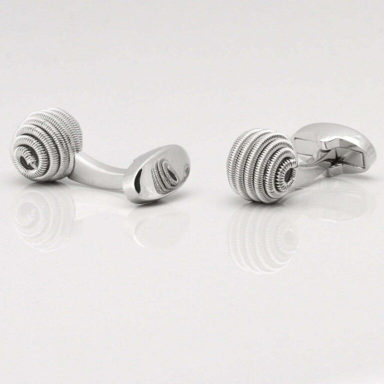 Silver Spiral Ball Cufflinks Gallery 1 of 1 2