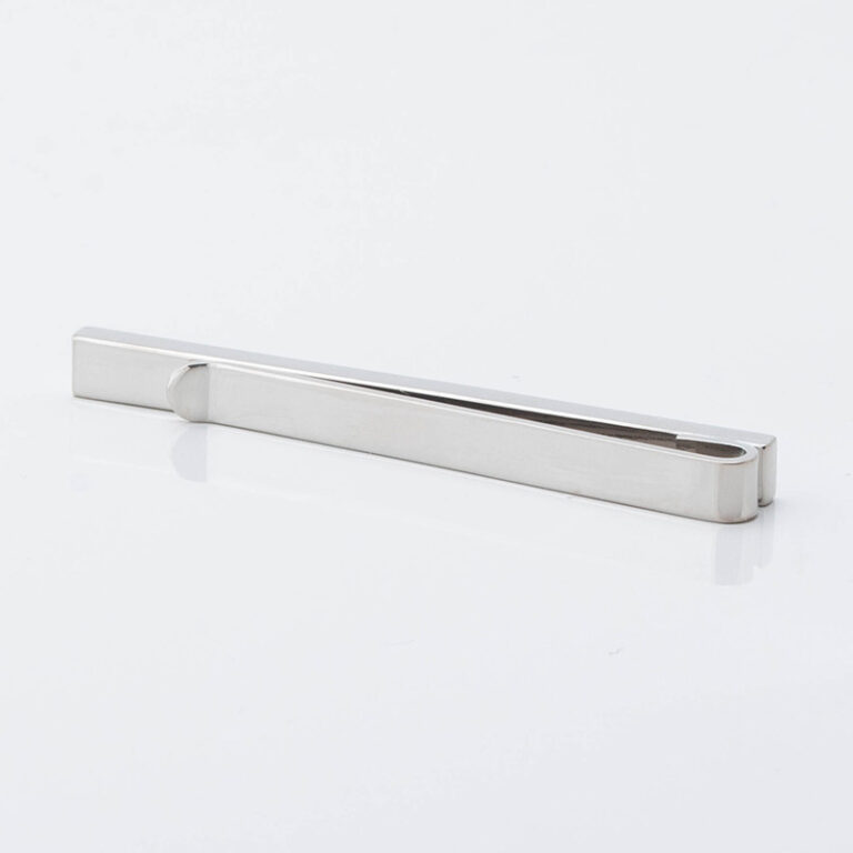 Silver Slim Initial Engraved Tie Bar