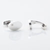 Sterling Silver Oval With Offset Diamond Cufflinks Gallery