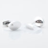 Sterling Silver Oval With Offset Diamond Engraved Cufflinks Gallery 2