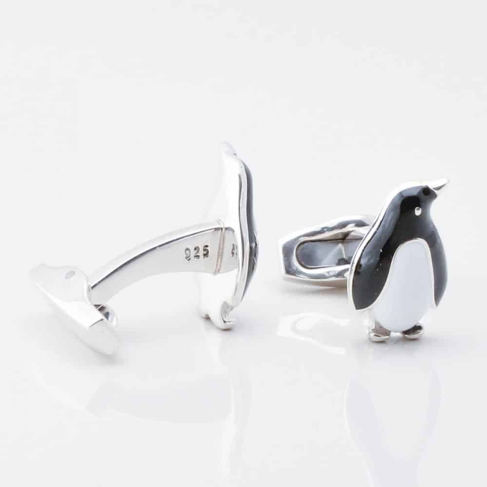 Sterling Silver Penguin Cufflinks by Badger & Brown. Cufflink