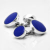 Sterling Silver Round Lapis Cufflinks 1 of 1 1