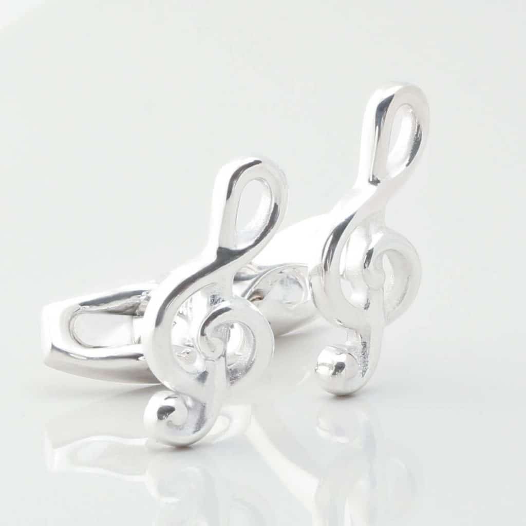 Sterling Silver Treble Clef Cufflinks 4262