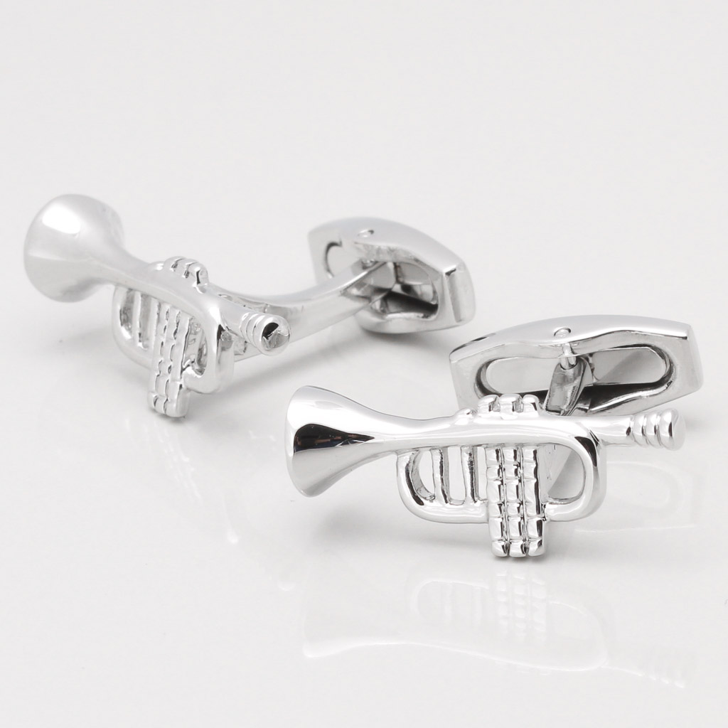 Trumpet Cufflinks by Badger & Brown. The Cufflink Specialists.Badger