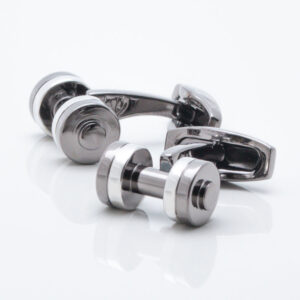 Two Tone Dumbbell Cufflinks