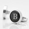 Black Circular Letter Cufflinks