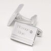 Engraved Rectangular Clear Crystal Personalised Cufflinks 1 of 1 1