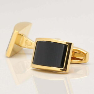 Gold Plated Onyx Cufflinks 1 of 1