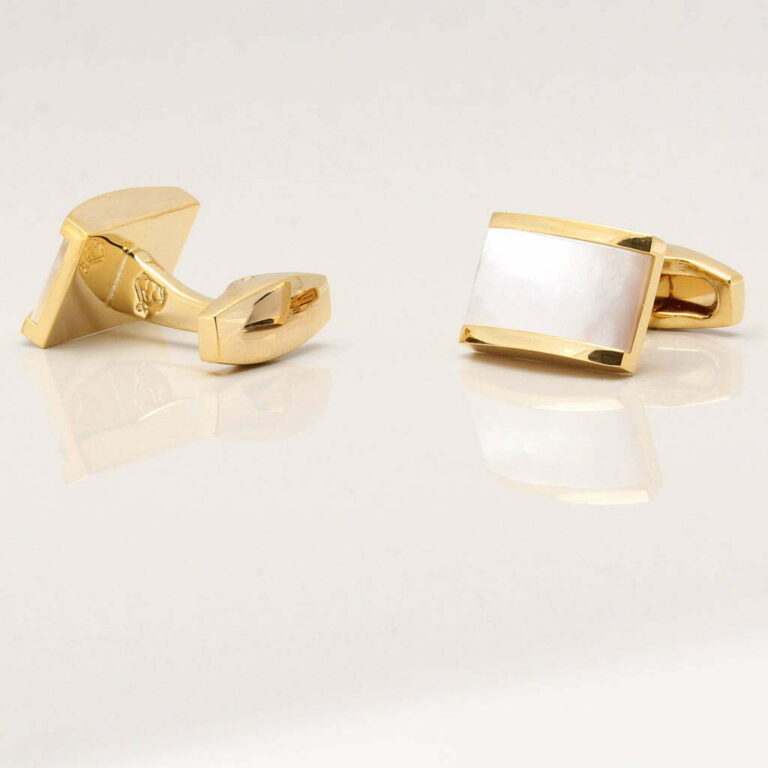 Gold Plated Pearl Cufflinks Gallery 1 of 1