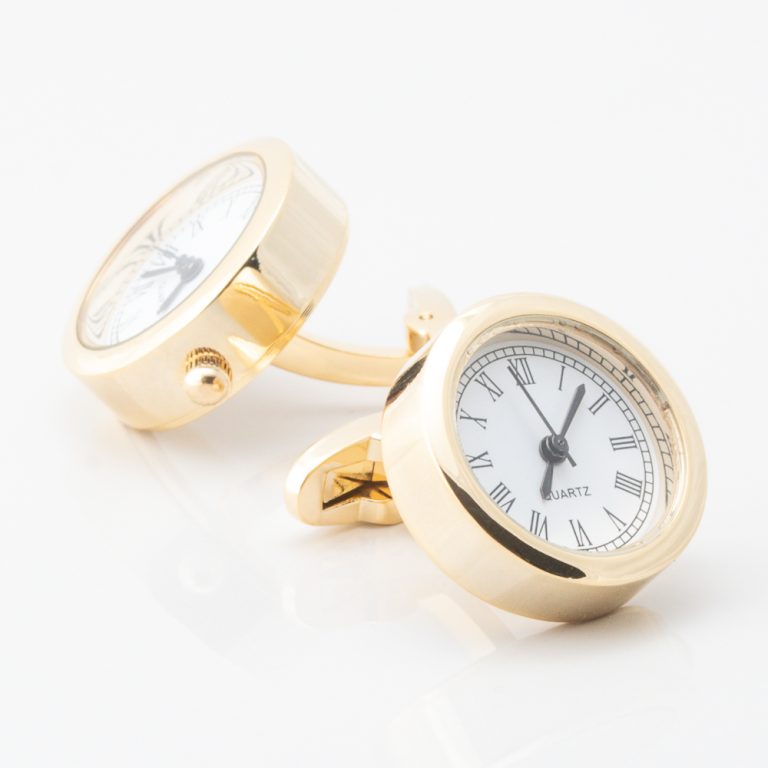 Gold Real Working Clock Cufflinks