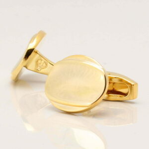 Golden Oval Curved Cufflinks 1 of 1 1
