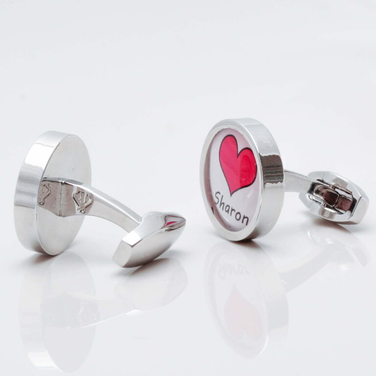 Personalised Hearts Names Cufflinks Gallery 1 of 1
