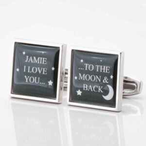 Personalised Love You To The Moon Back Cufflinks 1 of 1 2