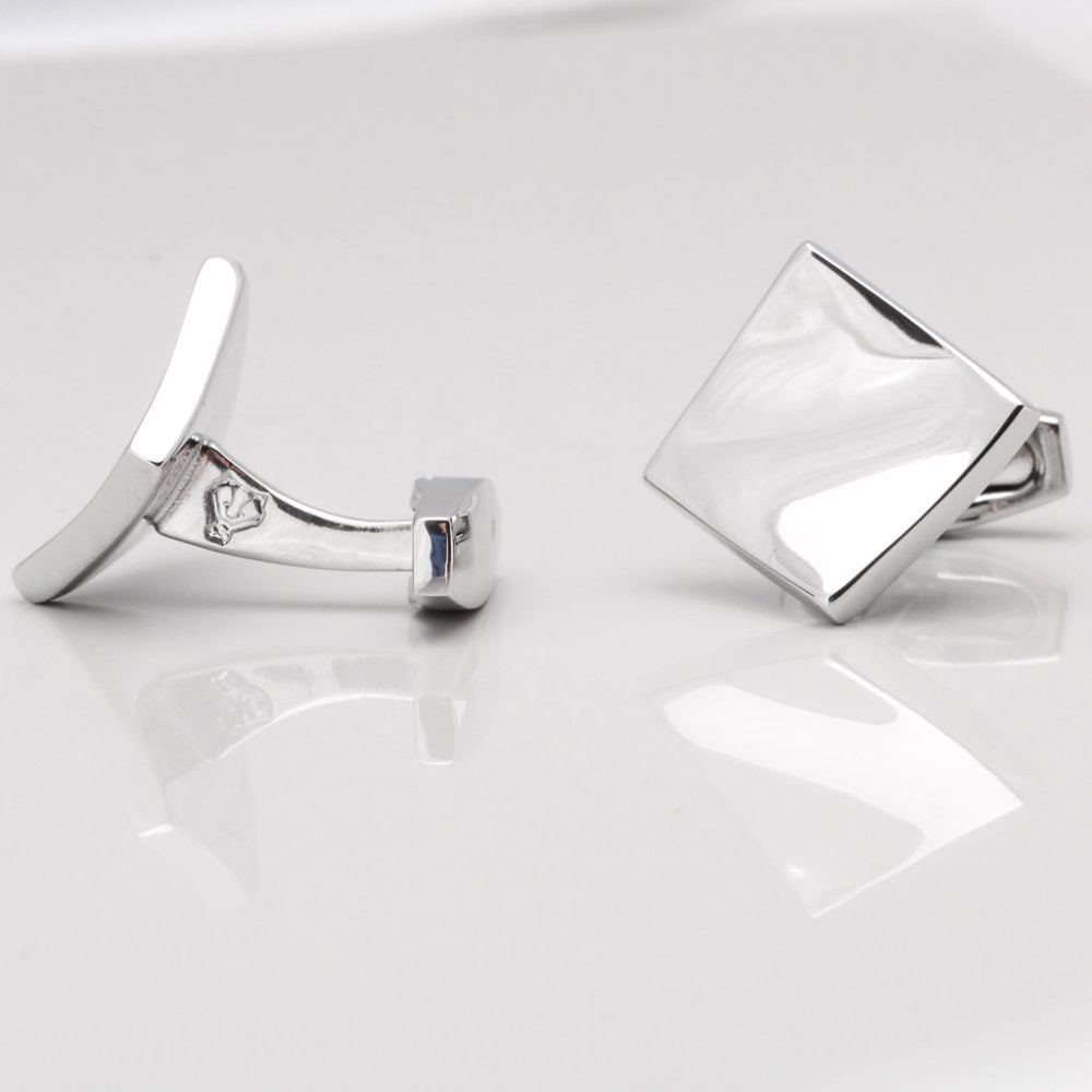 Sculptured Silver Square Cufflinks Gallery 1 of 1