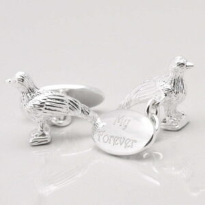 Silver Plated Engraved Pheasant Cufflinks 1 of 1 1