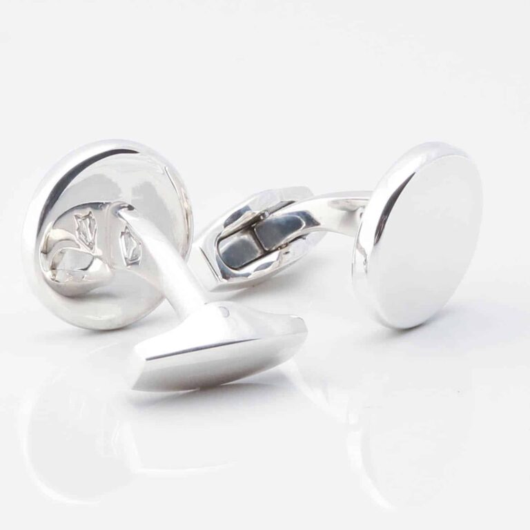 Sterling Silver Circle Cufflinks Gallery 2 3546