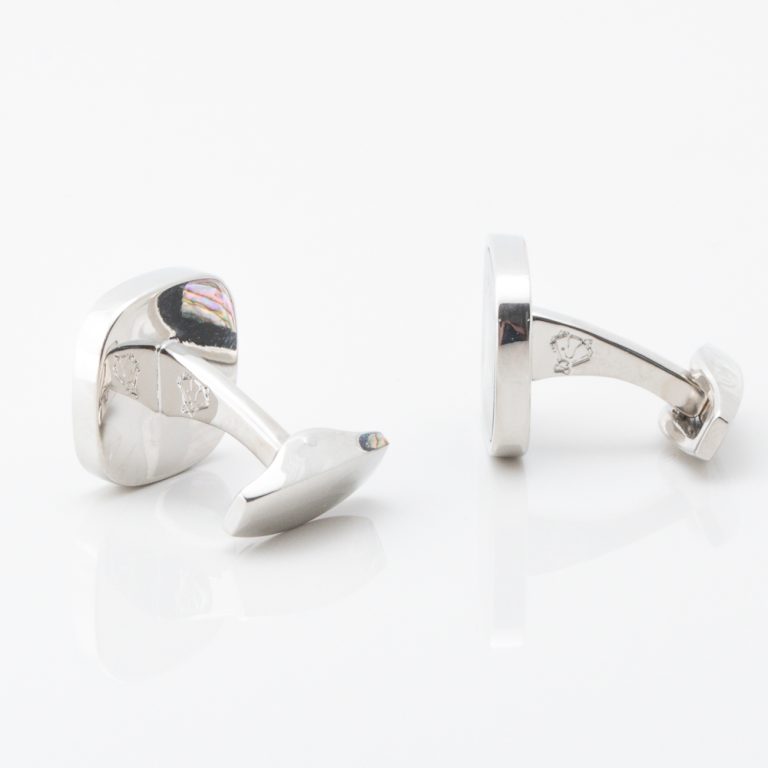 Abalone Stone Cufflinks with Onyx Rim Gallery