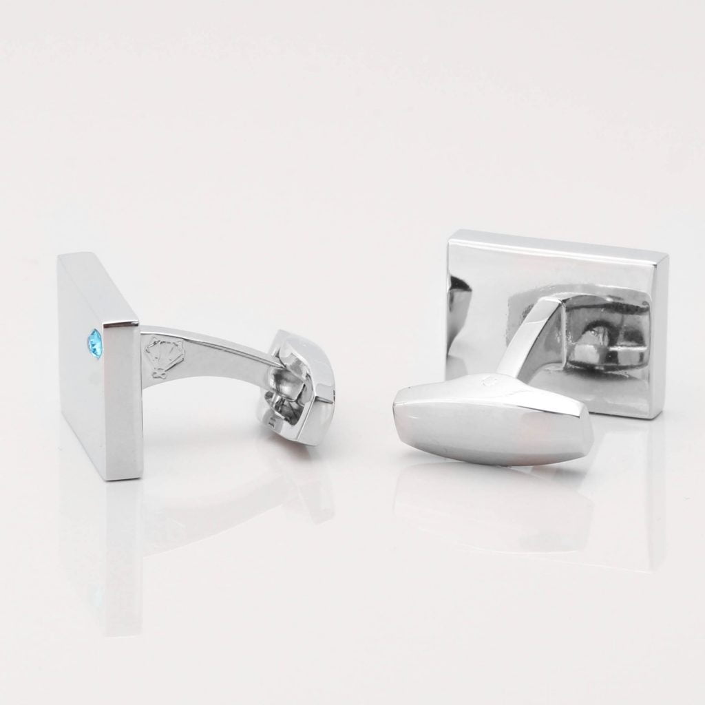 Birthstone Aquamarine Crystal Cufflinks Gallery 1 of 1